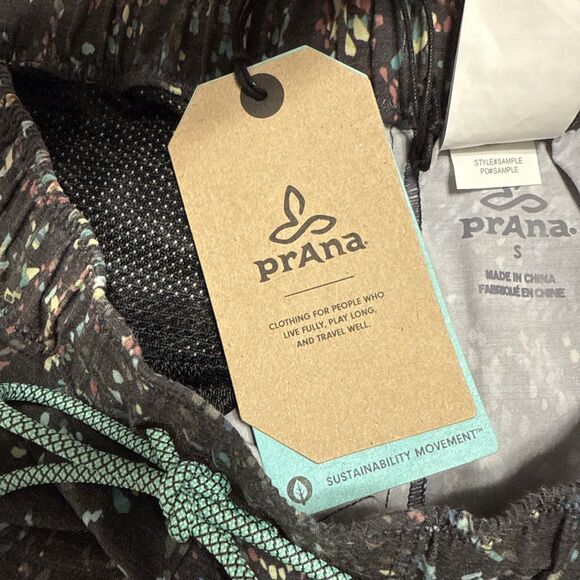 Prana Small Mariya Shorts Washed Black Dots UPF Beach Water Sports Organic NWT - Picture 7 of 10